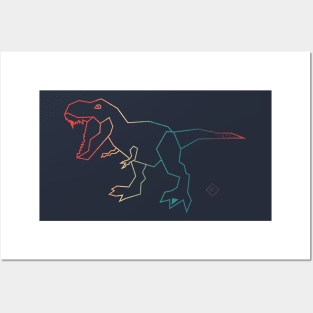 T-Rex Rainbow Dinosaur Trex Posters and Art